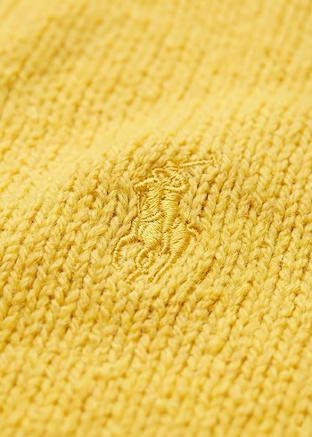 BRAND Sarı Cashmere Yün Hırka Uzun Kollu Geniş Kalıp S M L - Görsel 4