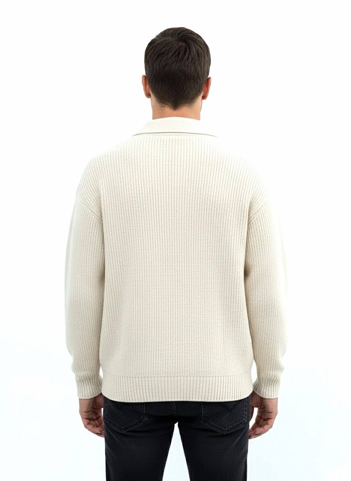 BRAND Hırka Yün Krem Unisex S L XL - Görsel 5