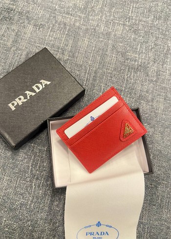 Kahverengi Prada Deri Kadın Cüzdanı Kartlık - Görsel 2