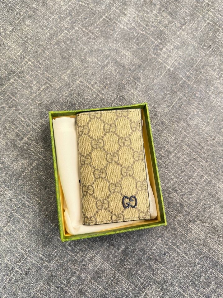 Gucci Gri Deri Baskılı Kadın Cüzdan - Görsel 2