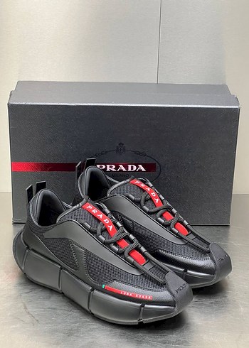 Prada Siyah Erkek Spor Ayakkabı Velcro - Görsel 6