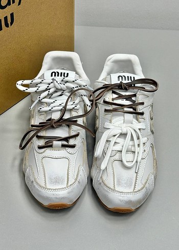 Miu Miu Miu Miu Beyaz Kadın Sneakers Stiletto Topuklu 36/ 40 Arası