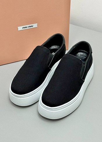 40 Beden siyah Renk Miu Miu Platform Topuklu Kadın Spor Ayakkabı 36/ 40