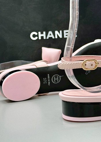 40 Beden Pembe Fiyonklu Chanel Stiletto Topuklu Sandalet 36/40