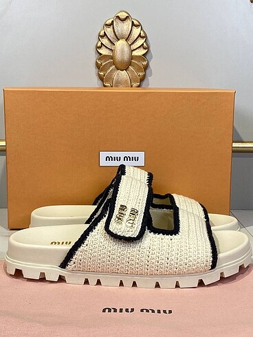 38 Beden ten rengi Renk Miu Miu Knitting Slipper (El Örgüsü) 36/40 Kadın Terlik