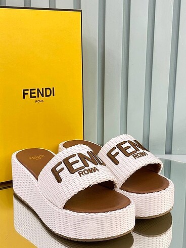 Fendi Raffia Platform 36/40 Women Slipper