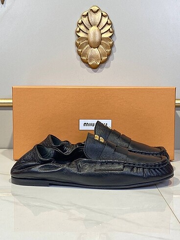 38 Beden siyah Renk Miu Miu Loafer Women Classic Loafers 36/38 Kadın Ayakkabı