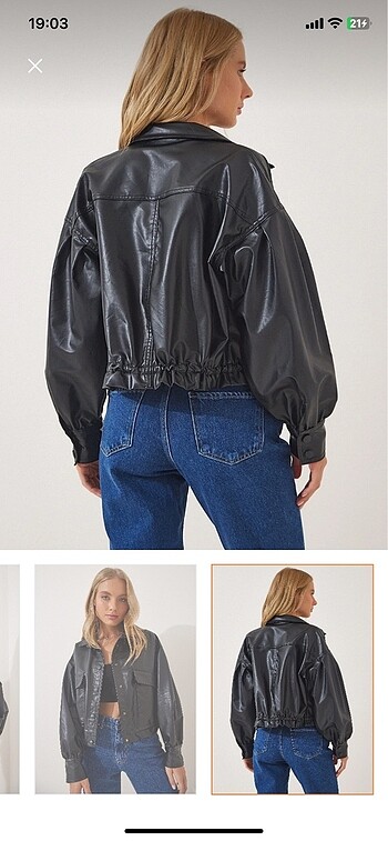 Siyah Deri Ceket - Görsel 2
