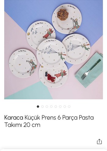 Karaca Küçük Prens Desenli 6'lı Tatlı Tabağı - Görsel 3