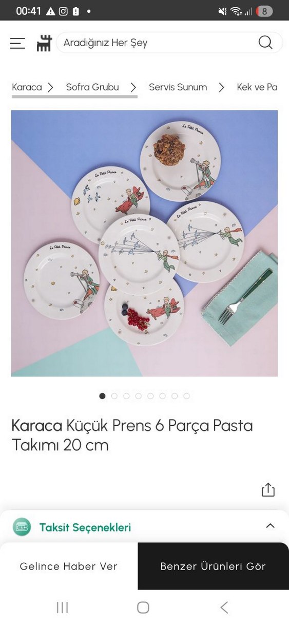 Karaca Küçük Prens Desenli 6'lı Tatlı Tabağı - Görsel 3