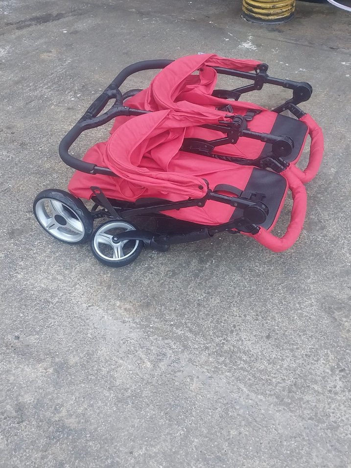 Kırmızı Çiftli Bebek Arabası - Görsel 5