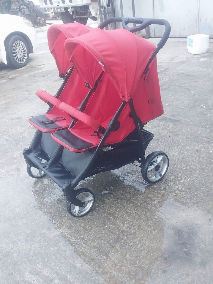 Kırmızı Çiftli Bebek Arabası - Görsel 2