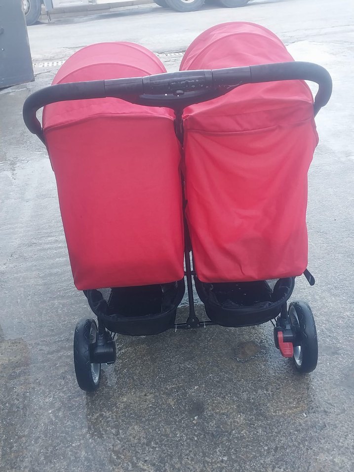 Kırmızı Çiftli Bebek Arabası - Görsel 4