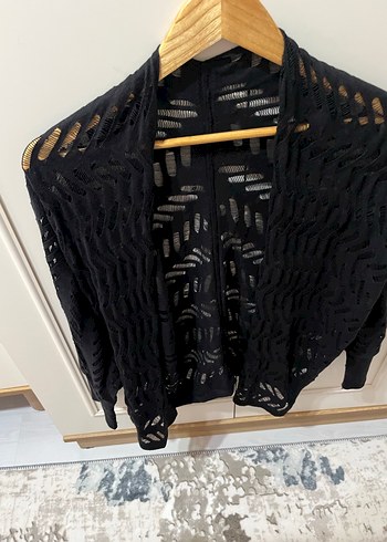 Siyah Örgü Kadın Hırka - Görsel 2