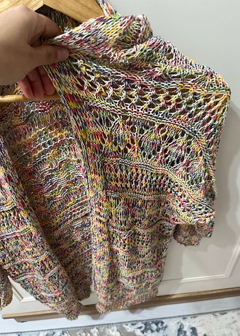 Bohem Çok Renkli Örgü Hırka - Görsel 3