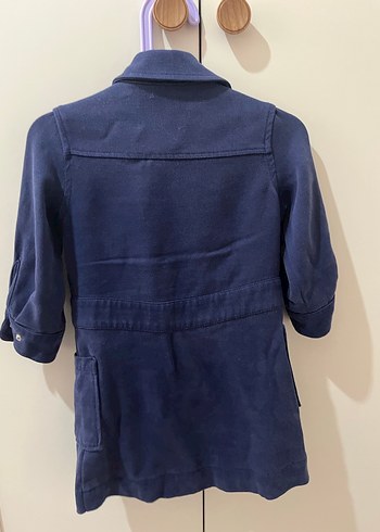 Nakışlı Koyu Mavi Kız Kot elbise - Görsel 3