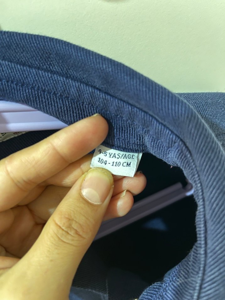 Nakışlı Koyu Mavi Kız Kot elbise - Görsel 5