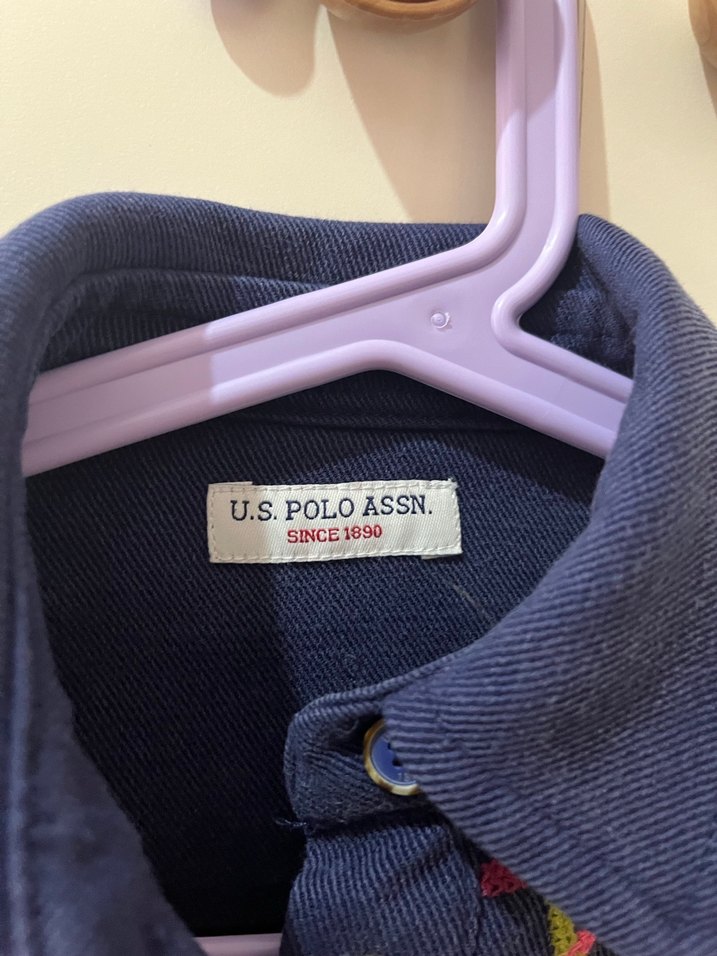 Nakışlı Koyu Mavi Kız Kot elbise - Görsel 4