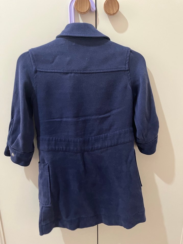 Nakışlı Koyu Mavi Kız Kot elbise - Görsel 3