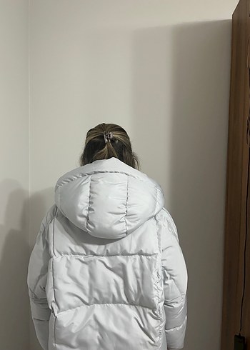 Gri Midi Kadın Kışlık Mont - Görsel 4