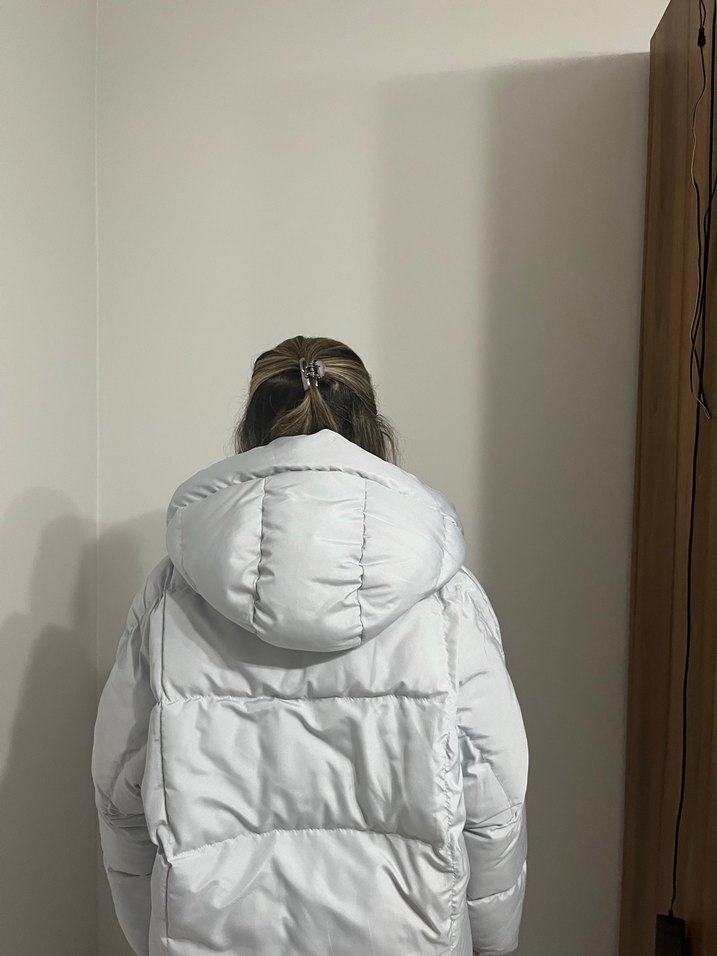 Gri Midi Kadın Kışlık Mont - Görsel 4