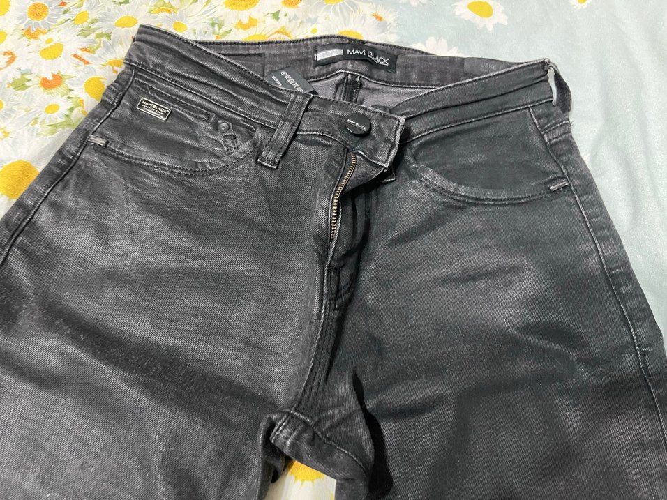 Erkek Siyah Fermuarlı Dar Kesim Denim Pantolon - Görsel 2