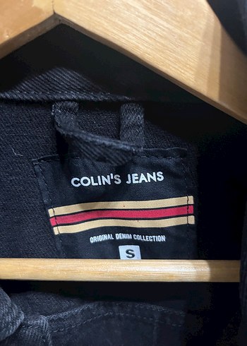 Düğmeli siyah Jean ceket - Görsel 7