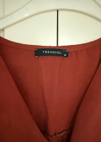 Kiremit Kısa Tulum, V Yaka, Kemerli - Görsel 6