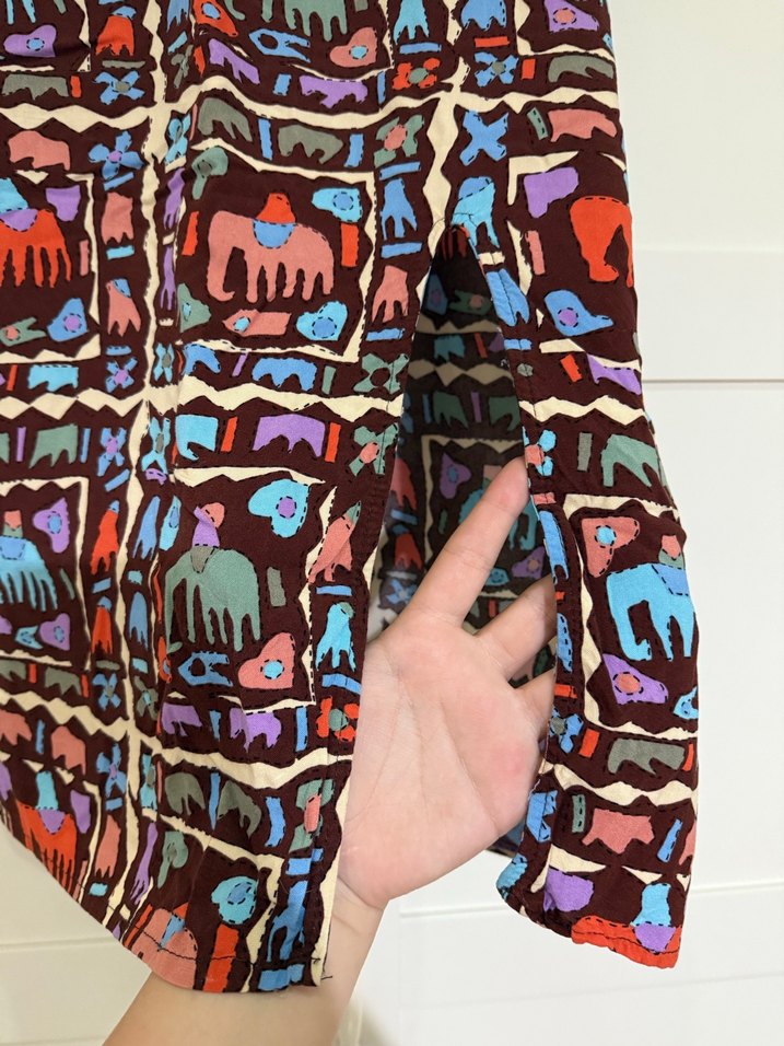 Bohem Çok Renkli Uzun Desenli Etek - Görsel 2