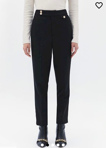 Siyah Yüksek Bel Carrot-Fit Pantolon - Görsel 2