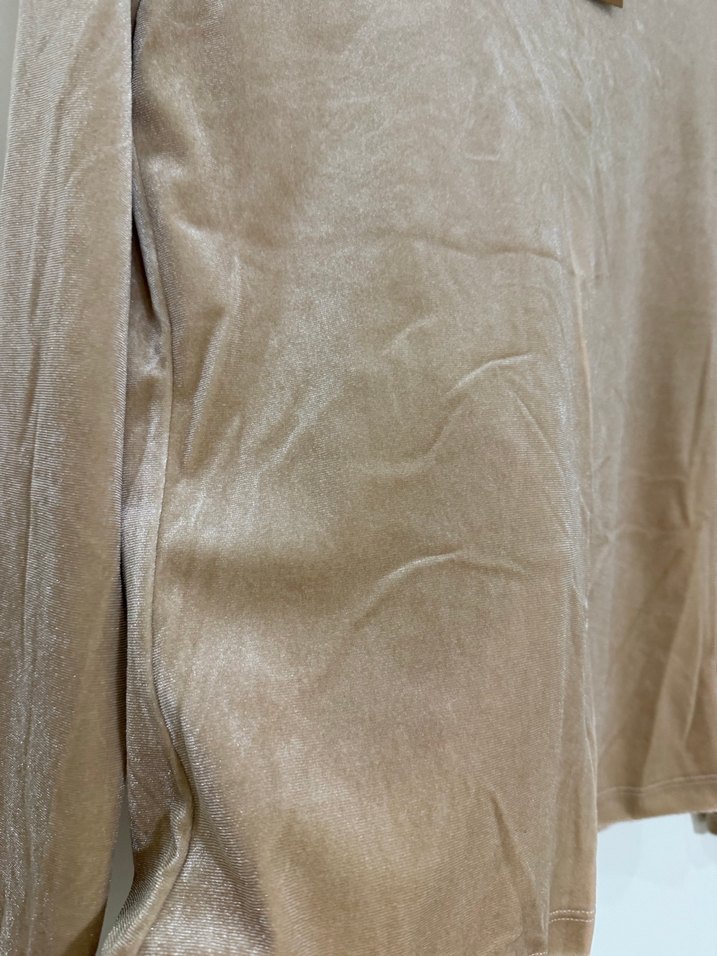 Bej Kadife Yüksek Yakalı Üst - Görsel 4