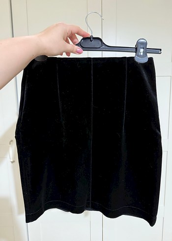 Siyah Kadife Mini Etek - Görsel 2