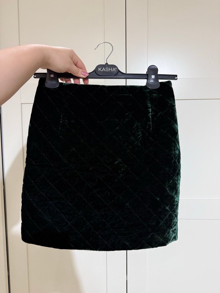 Kadın Kadife Mini Etek - Görsel 3