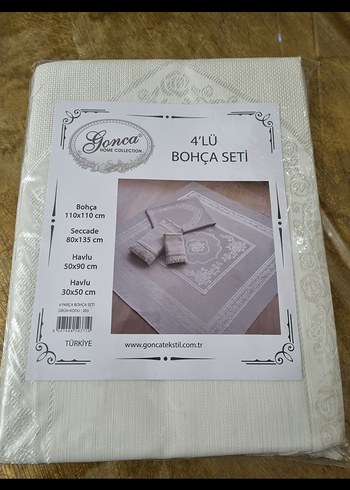 Krem Renk 4'lü Bohça Seti, GONCA