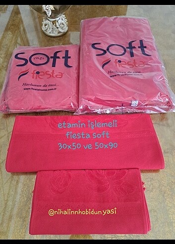 ETAMİN İŞİ FİESTA SOFT 50X90 SAÇAKLI KIRMIZI HAVLU 10 ADET