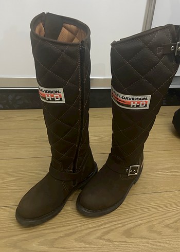 Harley Davidson Kadın Koyu Kahve Nubuk Çizme - Görsel 5