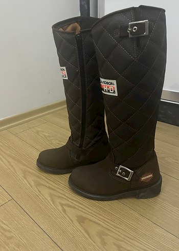 Harley Davidson Kadın Koyu Kahve Nubuk Çizme - Görsel 8