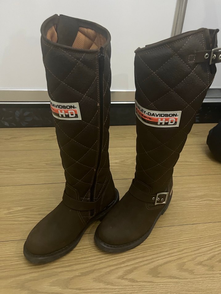 Harley Davidson Kadın Koyu Kahve Nubuk Çizme - Görsel 5