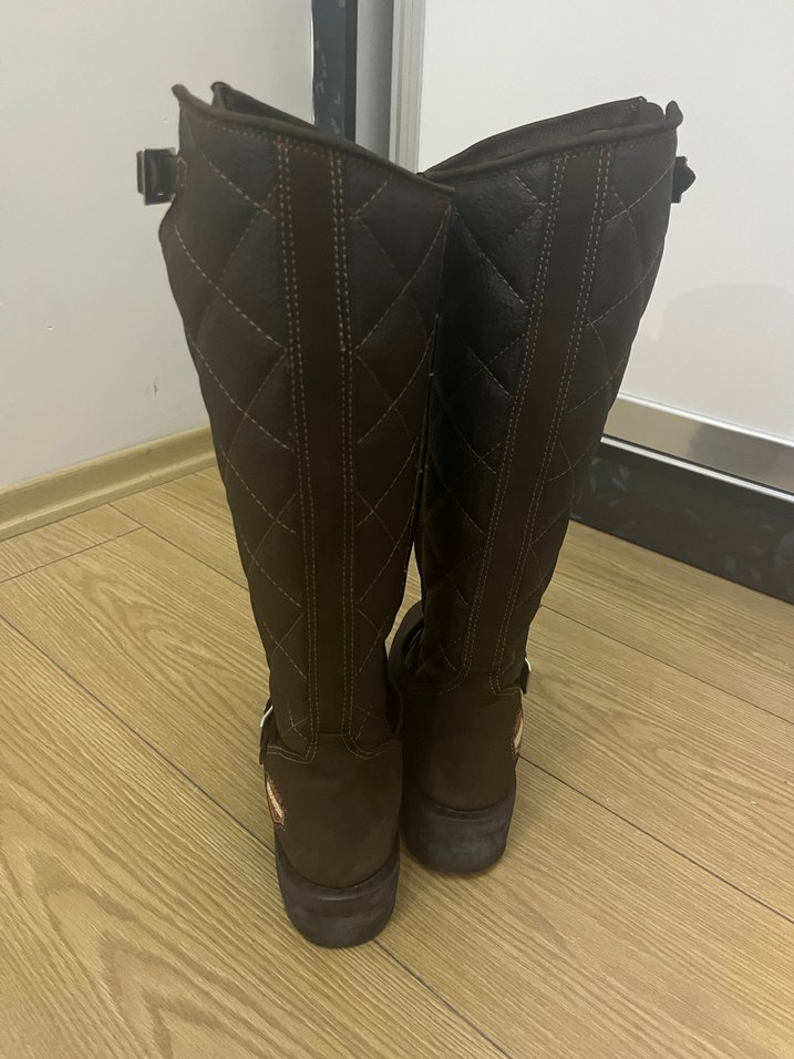 Harley Davidson Kadın Koyu Kahve Nubuk Çizme - Görsel 3