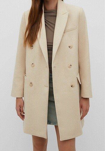 Stradivarius Stradivarius Straight Fit Düğmeli Kaban