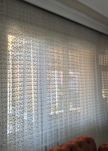 Kırık Beyaz Tül Perde 4.18 en 2.60 boy sık pileli - Görsel 3