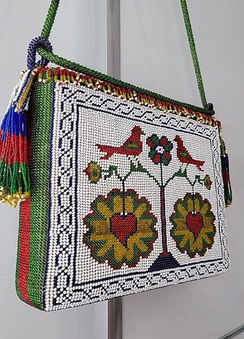 Boncuklu El Yapımı Çanta