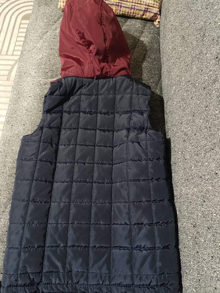 Kapüşonlu Bordo-Siyah Erkek Yelek - Görsel 3