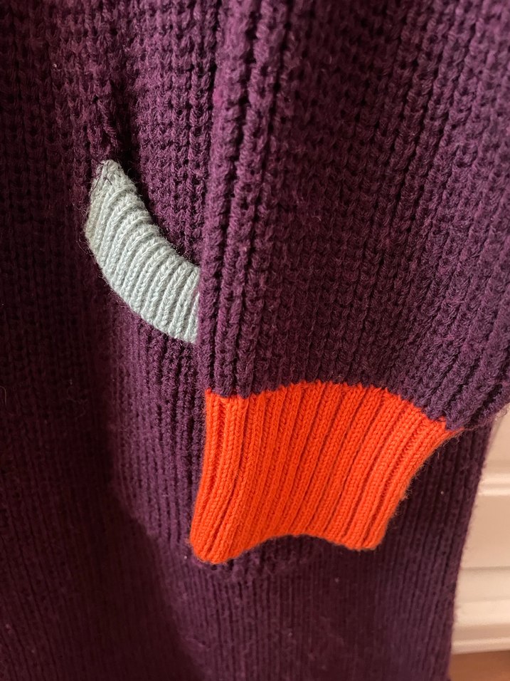 Mor Uzun Örgü Kadın Hırka - Görsel 2