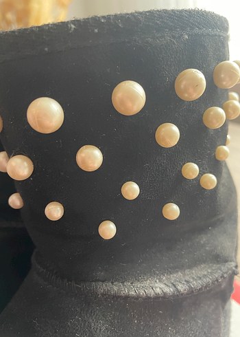 Siyah Süet Tokalı Kadın Topuklu Bot - Görsel 4