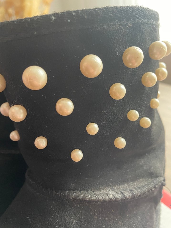 Siyah Süet Tokalı Kadın Topuklu Bot - Görsel 4