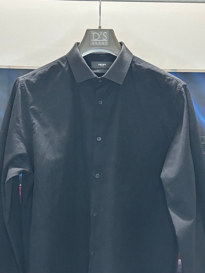 Koton Siyah Erkek Uzun Kollu Gömlek - Görsel 2