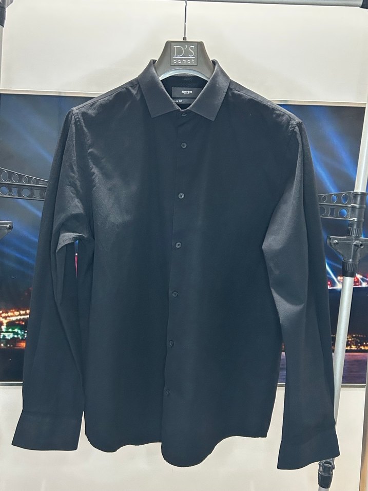 Koton Siyah Erkek Uzun Kollu Gömlek - Görsel 3