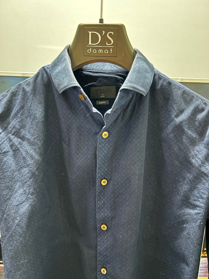 D'S Damat Lacivert Desenli Erkek Gömlek - Görsel 2