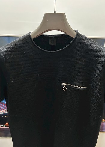 Network Que Fermuarlı Siyah Kısa Kollu Erkek Triko Tişört - Görsel 2